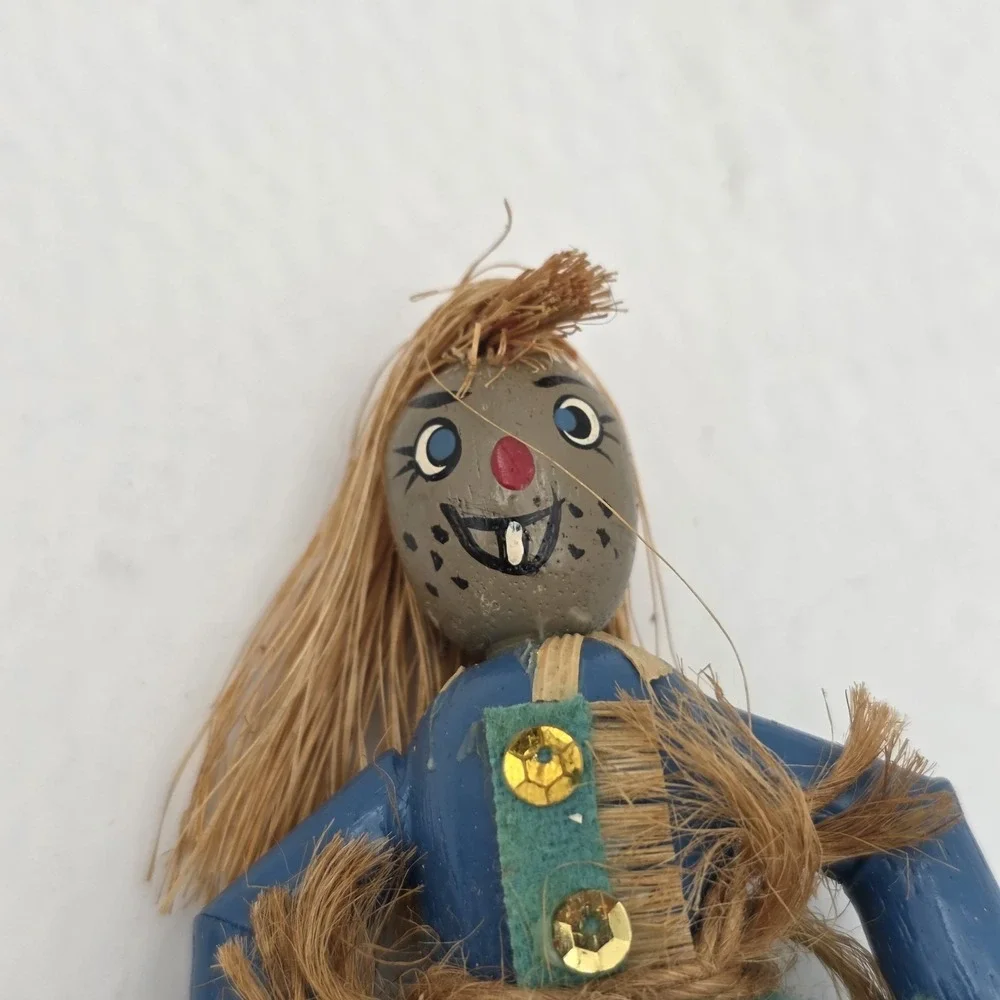 VTG Kurt Adler Wizard Of Oz Christmas Ornaments Dorothy Scarecrow Lion Wood READ